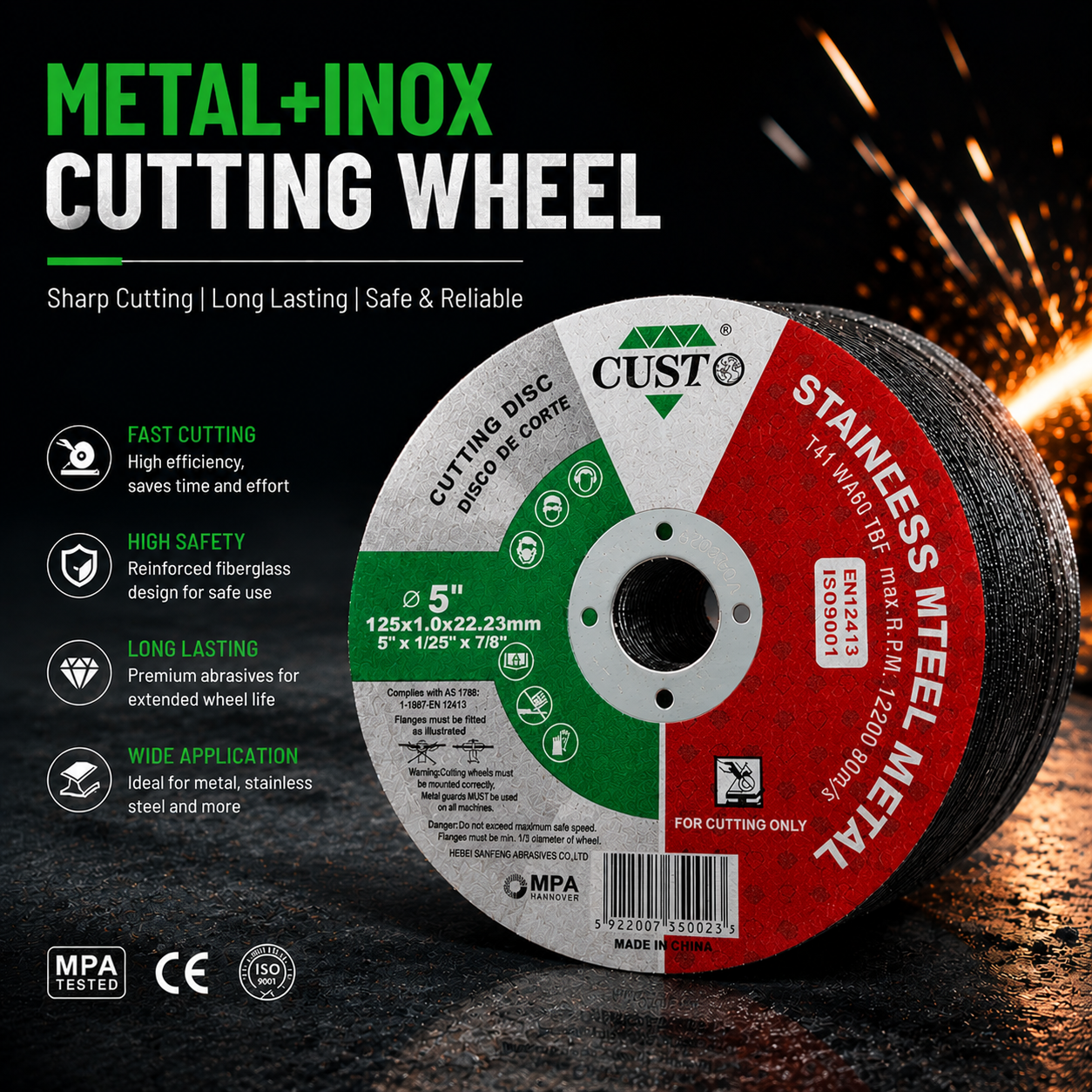 Sabit Makineler için Kesme Diskleri - 125x1